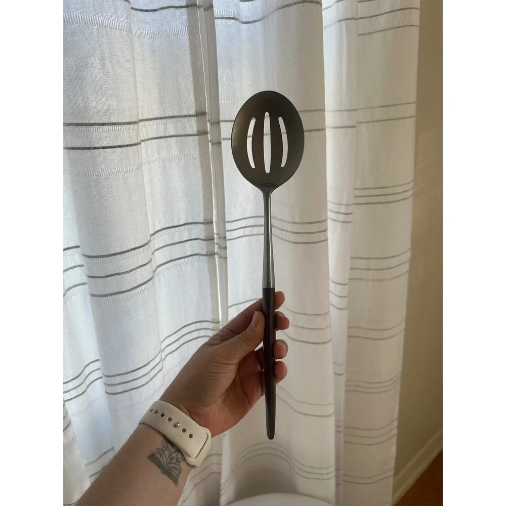 Vintage Epic Forged Stainless Japan Slotted Serving Spoon Mid Century Modern